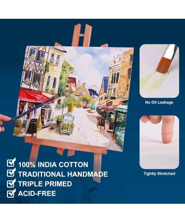 Artkey 8x10 Inch 10 Pack Canvases - Triple Primed Acid-Free 100% Cotton Blank Canvas for Oil Paint Acrylics - 10 oz - Art Canvases (10-PACK) - Buy Online on GoSupps.com