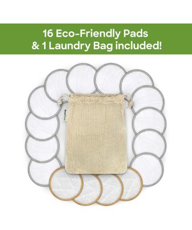 Bambaw Reusable Makeup Remover Pads - 16 Cotton Rounds with Laundry Bag - Eco-Friendly Face Pads for Eye Makeup Removal - Washable and Sustainable Beauty Cloth - Buy Online on GoSupps.com
