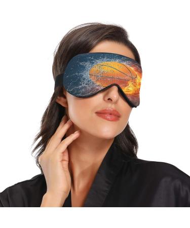 WELLDAY Basketball in Fire and Water Night Sleep Mask - Soft Comfort Eye Shade for Men and Women - Adjustable Strap for Complete Light Blockout - Buy Online on GoSupps.com