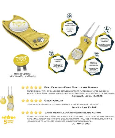 Premium Golf Divot Repair Tool Kit with Ball Marker - Anodized Aluminum Switchblade-Style in Gun Metal Gray - Buy Online on GoSupps.com