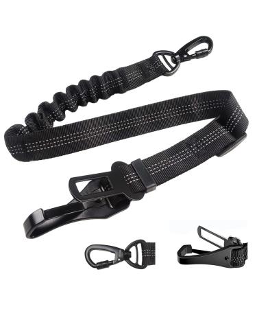 TVMall dog seat belt for car 2-in-1 adjustable safety harness for car with a strong elastic belt-universal dog buckle for car trips black JX-5