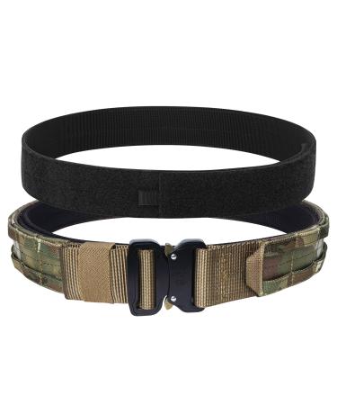 Crydex Gear Tactical belt with quick lock 1.75 inch tactical belt with 1.5 inch inner belt military heavy load molle G rtels Working belts for men camouflage S