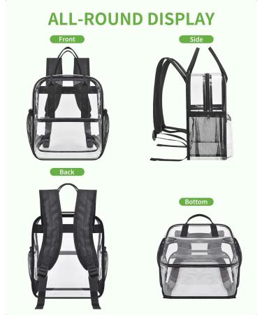 MAY TREE Clear Mini Backpack 12x12x6 - Stadium Approved, Heavy Duty, Ideal for School, Travel, and Events - Buy Online on GoSupps.com