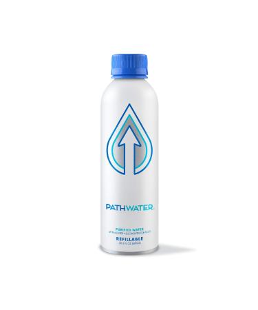 PATHWATER, PATH Purified and pH Balanced Bottled Drinking Water in EcoFriendly BPAFree Bottle Lightweight Aluminium Reusable Packaged Bottled Water Still 20.3 Fl Oz, 20.3 Fl Oz
