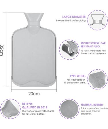BOLEi 2L Hot Water Bottle with Luxury Faux Fur Cover - Leakproof Neck & Shoulder Pain Relief - Purple - Buy Online on GoSupps.com