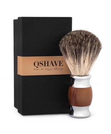 Qshave shaving brush high-quality bristles made of 100% badger hair handle made of synthetic resin. For wet shaving with a safety razor. - Buy Online on GoSupps.com
