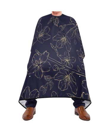 Waterproof Barber Cape -blue flower pattern Cheetah Haircut Bib for Men Unisex Hair Cutting Cape(8rp1a)