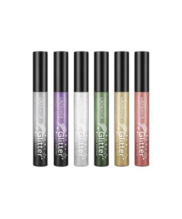 benshop Glitter Mascara 6 pcs Colors Sparkling Mascara with diamond glitter colorful pearly shine long-lasting and volumizing dazzling lash effect with shine