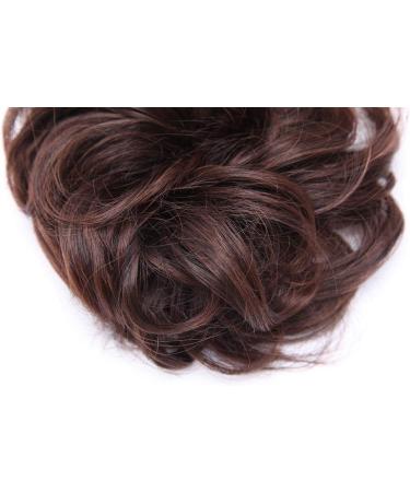 Scrunchie Bun Updo Hairpiece | Wavy Curly Messy Hair Bun Extension | Natural Black to Dark Auburn - Buy Online on GoSupps.com
