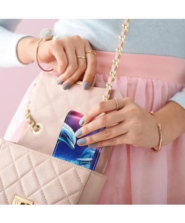 Premium Leather Lipstick Case Organizer with Mirror - Mini Lipstick Holder Bag - Whales Kiss Ocean Moon Design - Buy Online on GoSupps.com