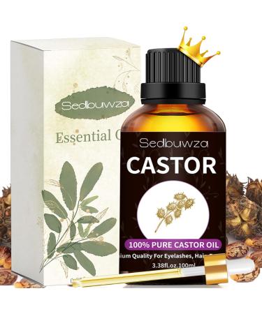 Organic Cold Pressed Castor Oil for Hair Eyelashes and Beard Growth - 3.38 fl oz Unrefined | Sedbuwza - Buy Online on GoSupps.com