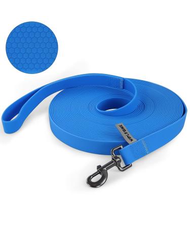 Wolfone tow lines for dogs 6m blue waterproof long recall dog leash with anti-slip handle heavy duty robust training dog leash for outdoor activities