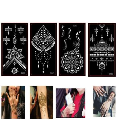 30 Sheets Henna Tattoo Kit Stencil Glitter - Temporary Indian Henna Tattoo Sticker Set for Body & Hand Painting - Buy Online on GoSupps.com