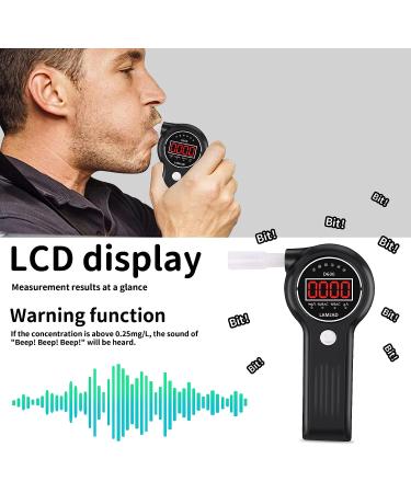 LAMJAD D600 Professional Breathalyzer with 10 Mouthpieces - Portable Alcohol Tester with Alarm Light and LED Display for Personal and Professional Use - Buy Online on GoSupps.com