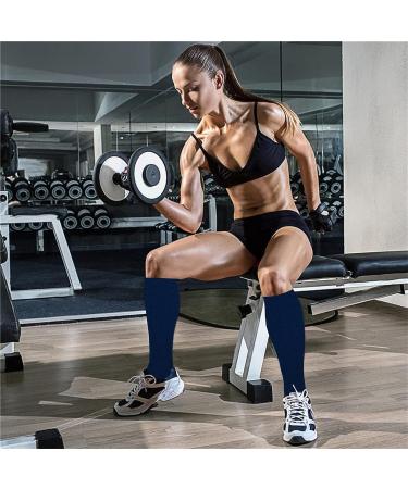 3 Pairs Toeless Open Toe Compression Socks 15-20mmHg for Men & Women - Knee High Support Stockings (White Gray Navy L/XL - Buy Online on GoSupps.com