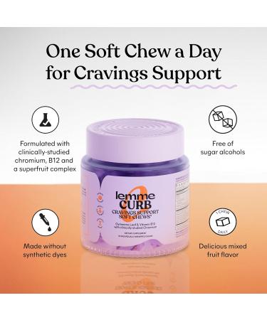 Lemme Curb Cravings Soft Chews - Manage Appetite Support Metabolism & Lean Body w/Clinically Studied Chromium Gymnema & B12 for Healthy Weight Management Mixed Berry - Buy Online on GoSupps.com