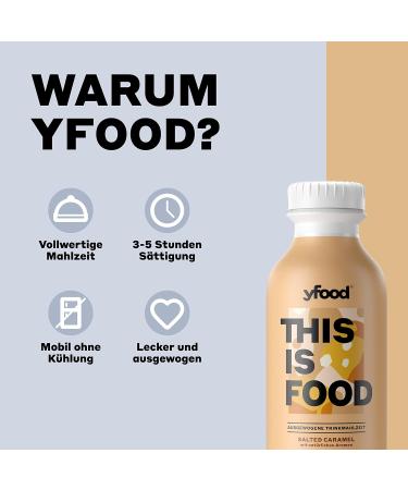 Yfood Drink Salted Caramel - On-the-Go Meal Replacement | 33g Protein 26 Vitamins & Minerals | 6 x 500ml | 1.50 Deposit - Buy Online on GoSupps.com