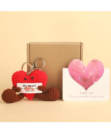 ONECOCOA Valentines Day Gifts for Her/Him Heart Crochet Keychain Positive Potato Funny Gift For Best Friends Men Women Boyfriend Girlfriend Husband Wife Anniversary Valentine's Day Gifts Heart-2 - Buy Online on GoSupps.com
