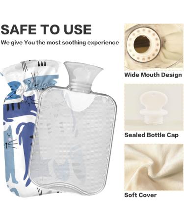 Funny Cartoon Cat Hot Water Bottle 2L | Pain Relief & Period Cramps | Cozy Cover for Comfort - Buy Online on GoSupps.com