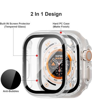 BHARVEST 3-Pack Case for Apple Watch Ultra 49mm with Tempered Glass Screen Protector | Starlight, Rose Gold, Clear | Scratch Resistant Hard PC Cover | Ultra Accessories - Buy Online on GoSupps.com