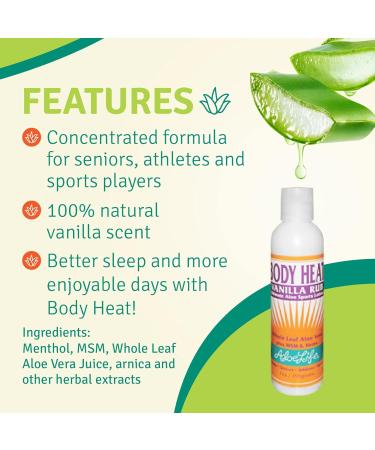 Aloe Life - Body Heat Vanilla Rub Lubricating Warming Action Soothes & Relieves Sore Muscles Safe For Seniors & Athletes Helps Reduce Tension & Stress Gluten-Free (7 oz) Vanilla Rub 7 Fl Oz (Pack of 1) - Buy Online on GoSupps.com