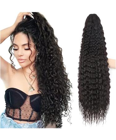 Hair Chignon 24/30 Inch Long Curly Ponytail Extension Synthetic Drawstring Hair Clip Ponytail Wig Hair Bun for Women's Daily Use Messy Bun Hair Piece (Color : 05 Size : 30inches) - Buy Online on GoSupps.com
