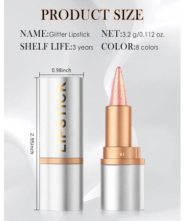 Crayon a Levre Paillet Rose Dor Nourishing Rouge L vres Longue Tenue Effet Paillettes M talliques Waterproof Lip Liner & Lipstick 2-in-1 Crayon Levre Sans Transfert Tr s Pigment pour Femme-01 01# Rose Dor  - Buy Online on GoSupps.com