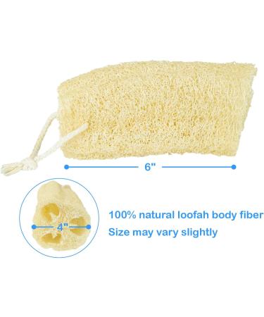 Organic Natural Loofah Sponge Set - 100% Plastic Free Compostable Body Bath Scrubber for Cleaning & Showering (Set of 4 - Buy Online on GoSupps.com