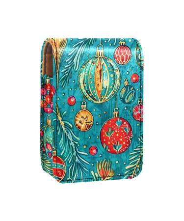 Travel Lipstick Organizer Case Lipstick Case Portable Makeup Bag With Mirror Christmas Decorations Pattern P262q4lztg