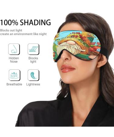 Haskirky Light Blocking Eye Mask | Adjustable for Men and Women | Ideal for Travel, Yoga, Meditation | Comfortable Smooth Design | Sunflower Gnome Print - Buy Online on GoSupps.com