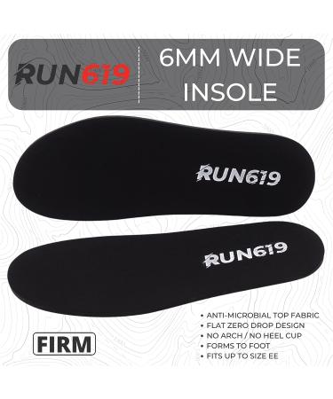 RUN619 Zero Drop Wide Shoe Insoles - Thick Flat EE Width 6mm Insoles for Men's Size 11-12 - Buy Online on GoSupps.com