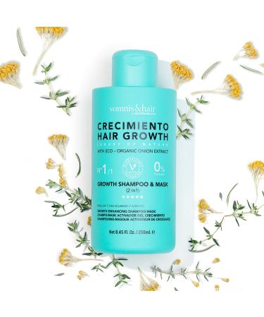 somnis&hair somnis&hair - 2-in-1 Shampoo and Mask for Hair Growth - Strengthens Increases Density and Prevents Hair Loss - Paraben-Free - Vegan - Anti-Breakage - 250ml