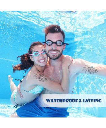 Rabbit & Flowers Waterproof Temporary Tattoos - Long-Lasting Fake Tattoo Stickers for Men & Women - Cool Black Half Sleeves - 2 Sheets - Buy Online on GoSupps.com