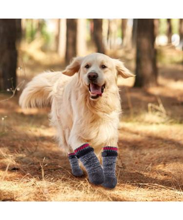 Quacoww Anti-Slip Dog Shoes - Waterproof Rubber Sole for Large Dogs | 2 Pairs with Adjustable Straps for Indoor & Outdoor Protection - Buy Online on GoSupps.com