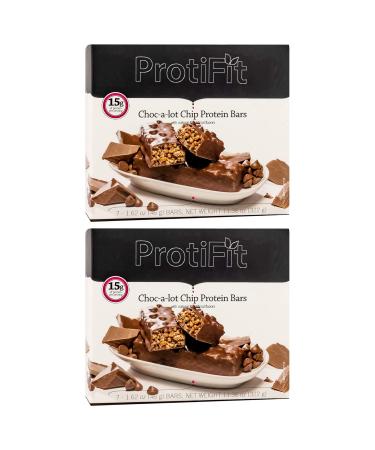 PROTIFIT - Low Calorie Choc-A-Lot Chip Protein Bar 2 Pack High Protein 15g Protein Low Carb Low Sugar Ideal Protein Compatible 7 Servings Per Box (2 Pack)