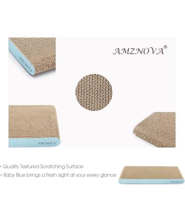 AMZNOVA Cat Scratcher Pad | Durable Cardboard with Catnip | 7 Colors & 2 Sizes - Baby Blue - Buy Online on GoSupps.com
