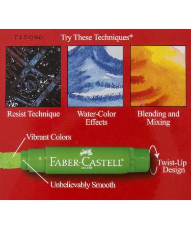 Faber-Castell Gel Sticks - 12 Twistable Watercolor Crayons for Kids with Brush - Buy Online on GoSupps.com