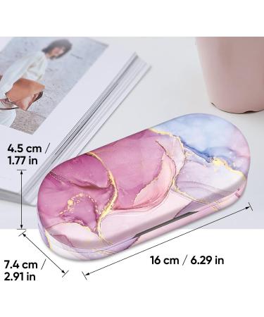 Fintie Double-Sided Glasses Case & Contact Lens Container | Hardcase with Mirror | Travel Set - Glittering Marble Design - Buy Online on GoSupps.com
