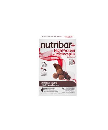 Nutribar+ Chocolate Truffle Flavoured Bars High protein Meal Replacement Bars 24 Vitamins & Minerals High Fibre 4-Count