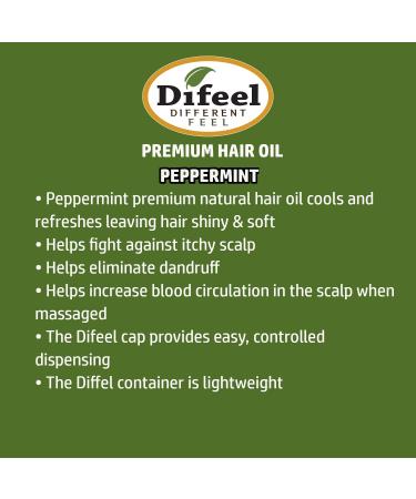 Difeel Premium Natural Peppermint Hair Oil 7.1oz (3-Pack) - Nourishing, Conditioning Formula - Buy Online on GoSupps.com