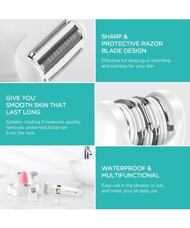 VOGOE Electric Razors for Women - 5 in 1 Bikini Trimmer & Lady Foil Shaver - Rechargeable, Wet & Dry Body Hair Removal - Cordless & Waterproof ES500 - Buy Online on GoSupps.com