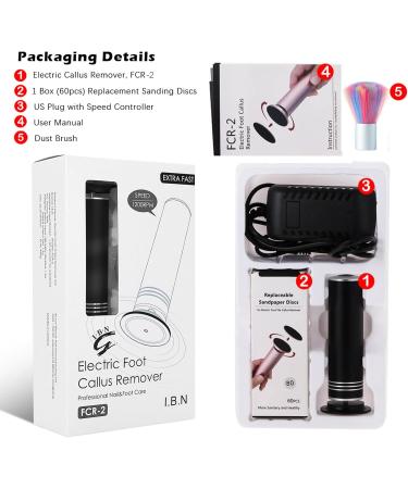 Professional Electric Callus Remover for Feet - Adjustable Speed Foot Sander with 60 Sandpaper Discs for Cracked Skin - Ideal Pedicure Tool - Buy Online on GoSupps.com