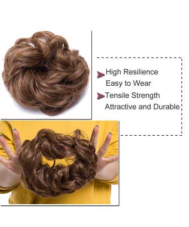 SEGO Hair Extensions - Light Brown Wavy Hair Tie Updo Bun | Voluminous Real Hair 40g - International Shipping - Buy Online on GoSupps.com
