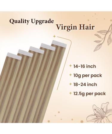 Buy Hetto Real Hair Tape-In Extensions - Ash Blonde #18/613 20 Inch 5pcs - Premium Remy Hair for Stunning Transformation - Buy Online on GoSupps.com