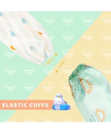 Little Dimsum Long Sleeves Toddler Weaning Bibs | Waterproof Feeding Coverall Set for Babies 6-36 Months (Turtle & Sun) - Buy Online on GoSupps.com