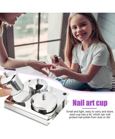 Acrylic Powder Holder | Nail Powder Holder Container with Lids Nail Powder Holder Container Acrylic Liquid Cup Stainless Steel Acrylic Nail Art Equipment for DIY Nail Design Holdes - Buy Online on GoSupps.com