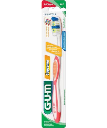 GUM Supreme Regular Soft Manual Toothbrsuh 1ct colour varies - Buy Online on GoSupps.com