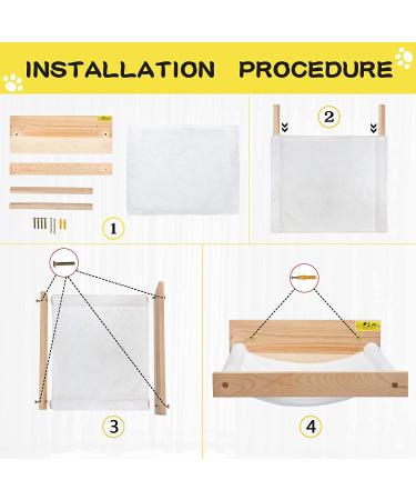 COZIWOW Wall Mounted Cat Hammock Bed - Sturdy Kitty Shelf for Sleeping & Playing | Premium Kitten Furniture - Holds up to 22 lbs | White Flannel - Buy Online on GoSupps.com