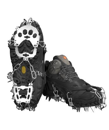 Voroar Crampons Ice Cleats Traction Snow Grips for Hiking Boots and Shoes, Shoe Spikes for Men Women Kids, Anti-Rust, Safe Protect for Walking on The Ice, Snow and Mud X-Large Bear Paw Shape