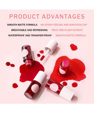 Matte Lip Stain Tint Set - 4 Colors, Multi Stick Hydrating Formula - Long-Lasting Wear - Easy Application - Shimmery Finish - 7ml (4 PCS) - Buy Online on GoSupps.com
